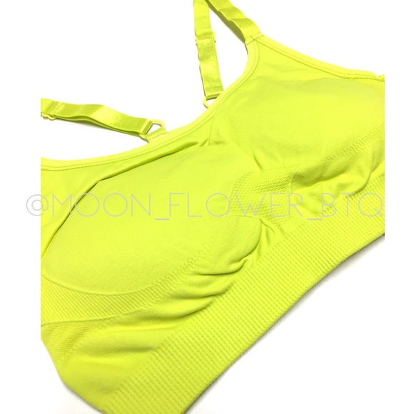 NikiBiki Neon Yellow Seamless Adjustable Strap Sports Bra - Picture 2 of 9